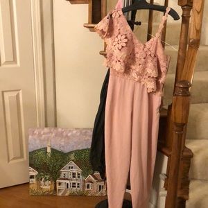 Alive olivia pink lace jumpsuits